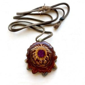 Pine Cone Pendant (Amethyst Stone)
